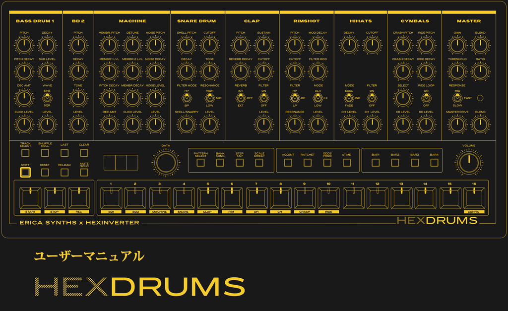 Erica Synths × Hexinverter – HexDrums 日本語ユーザーマニュアルを公開しました。